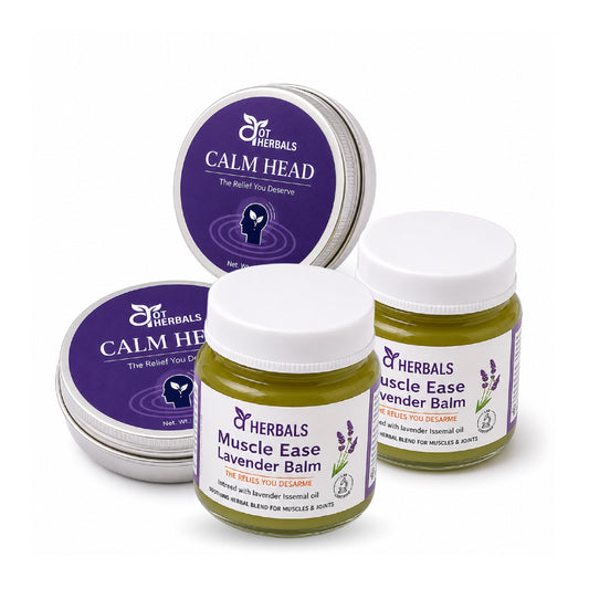 2 Calm Heads + 1 Pack of Muscle Ease Lavender Balm FREE