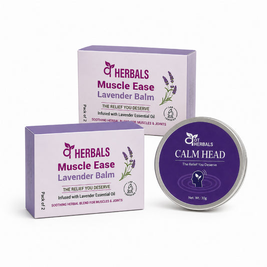 2 Packs of Muscle Ease Lavender Balms + 1 Calm Head FREE