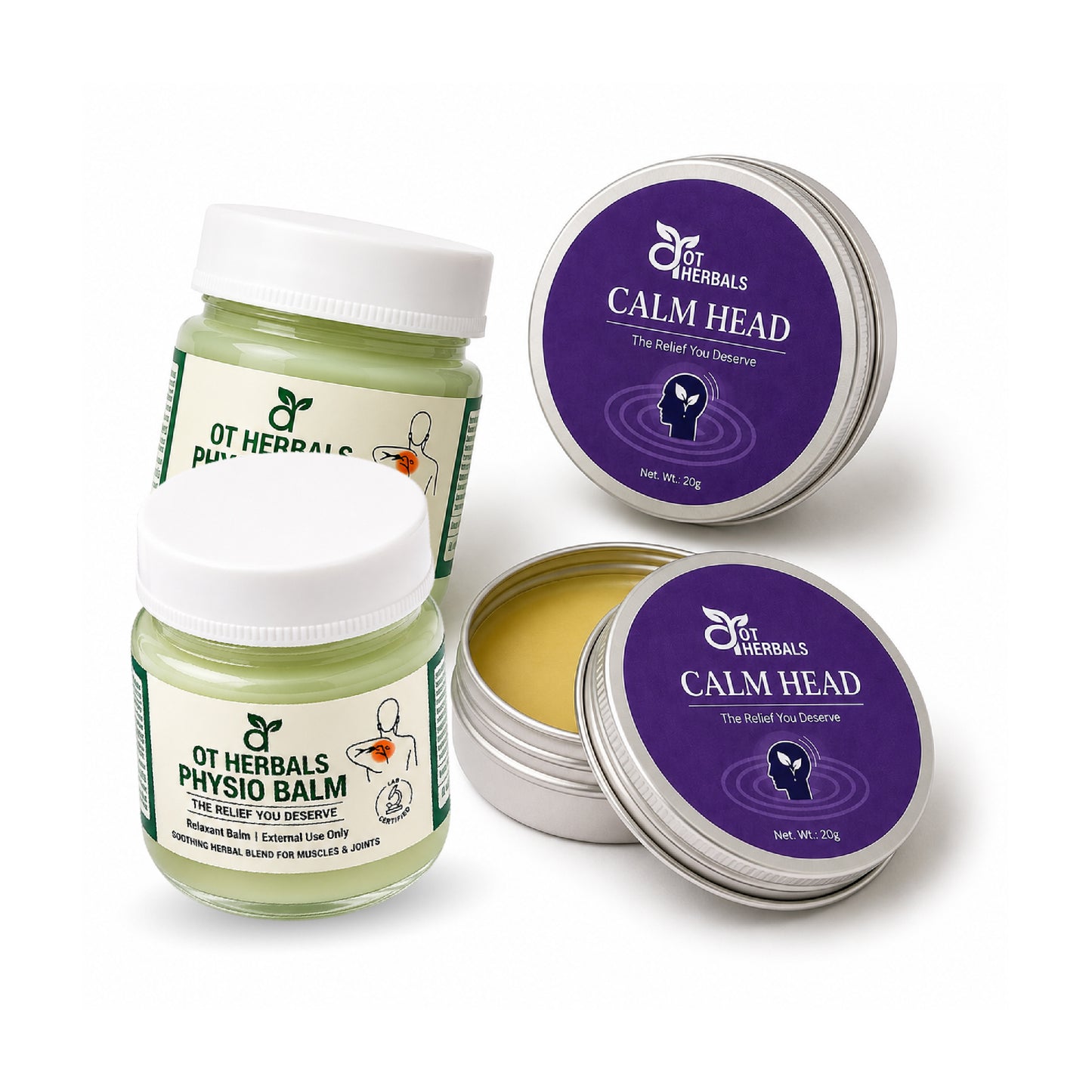 2 Calm Heads + 1 Pack of Physio Balm FREE