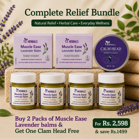2 Packs of Muscle Ease Lavender Balms + 1 Calm Head FREE
