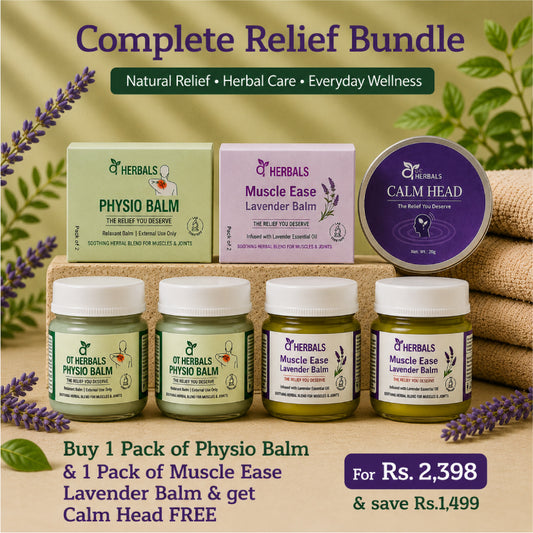 1 Pack Muscle Ease Lavender Balm +1 Pack Physio Balm + 1 Calm Head FREE