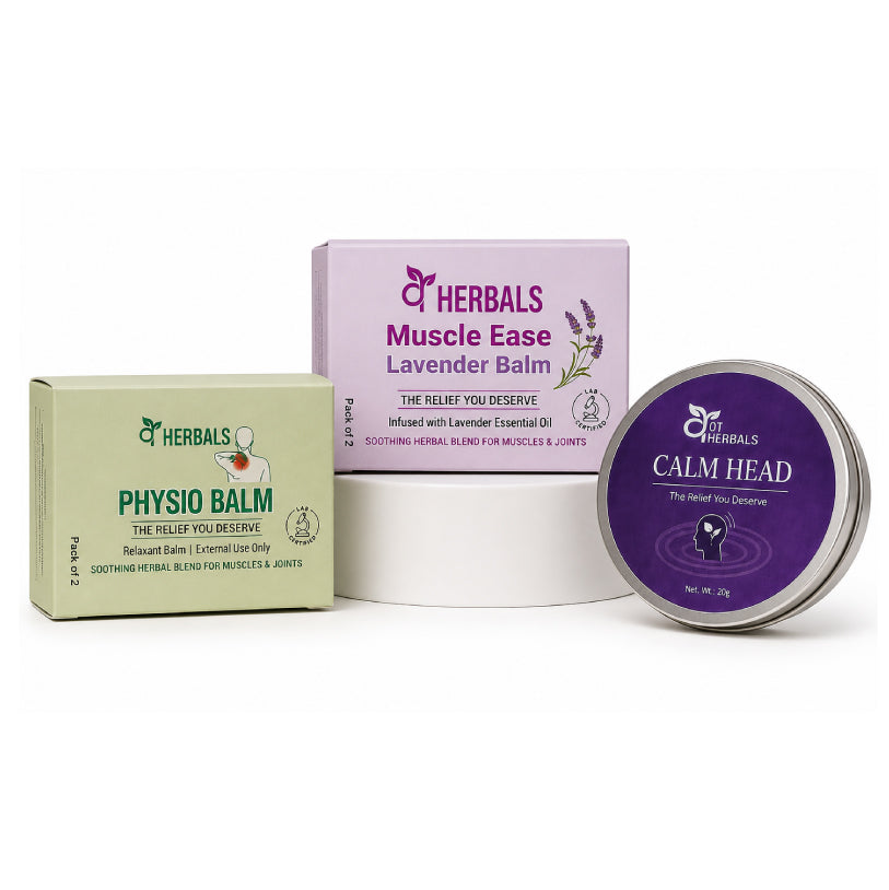 1 Pack Muscle Ease Lavender Balm +1 Pack Physio Balm + 1 Calm Head FREE